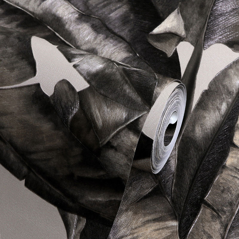 Lisslune | Tropical Banana Leaf Wall Covering for Accent Wall Contemporary Wallpaper, 33'