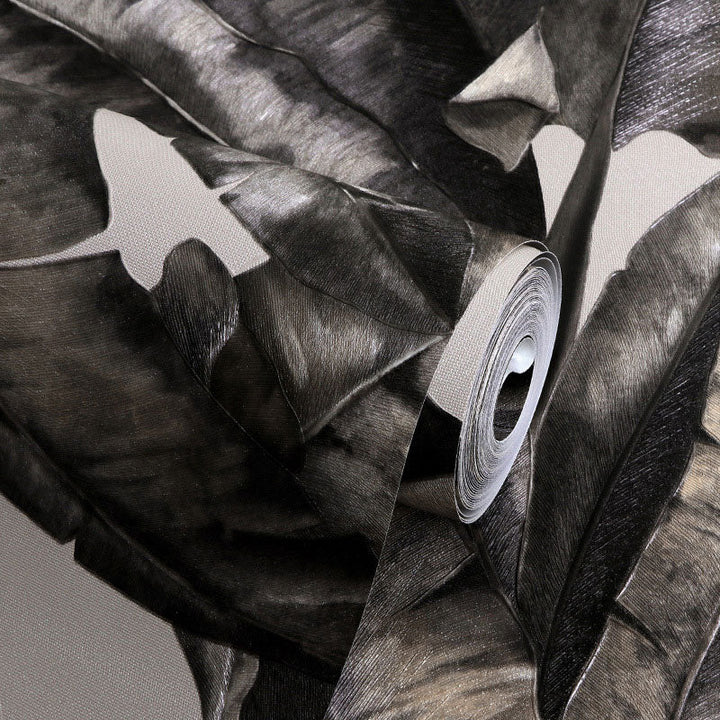 Lisslune | Tropical Banana Leaf Wall Covering for Accent Wall Contemporary Wallpaper, 33'