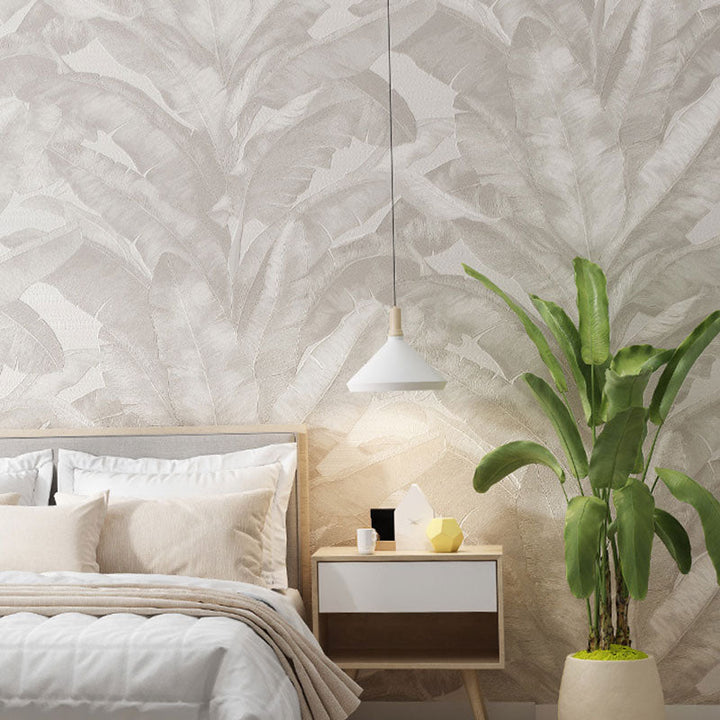Lisslune | Tropical Banana Leaf Wall Covering for Accent Wall Contemporary Wallpaper, 33'