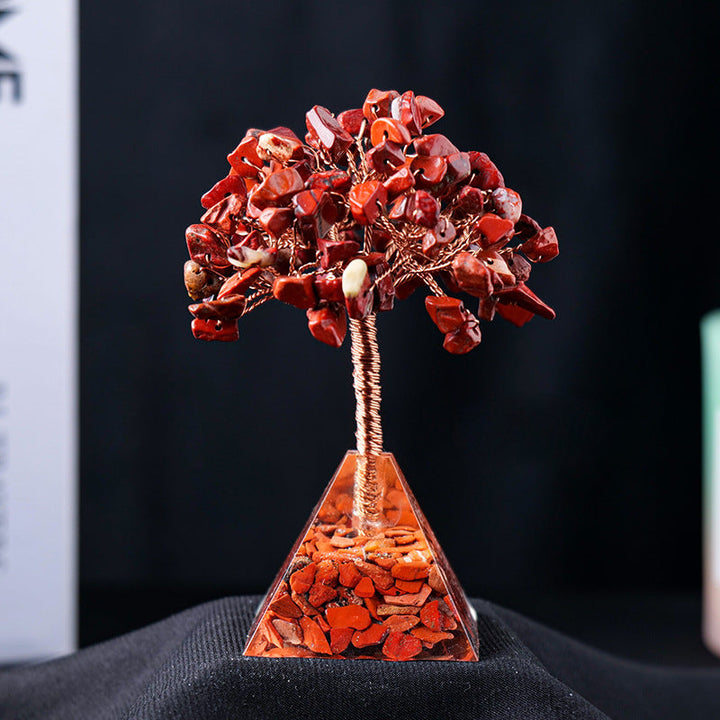 Lisslune | Natural Stone Gravel Pyramid Base Feng Shui Tree