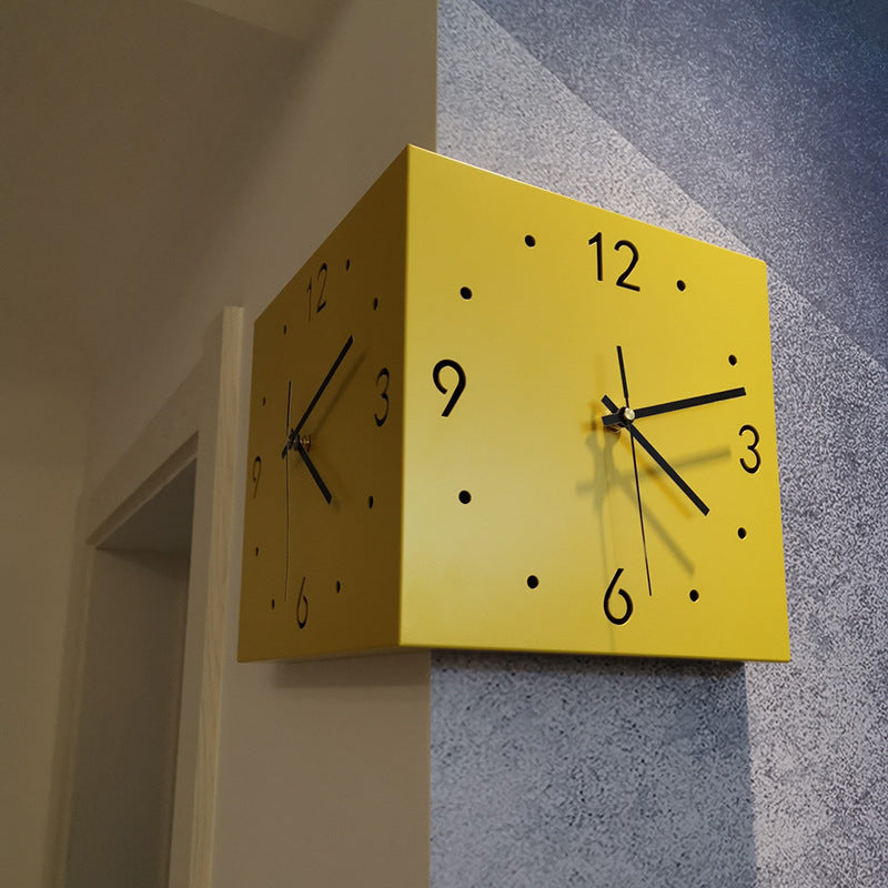Lisslune | New living room corner double-sided luminous creative clock wall lamp