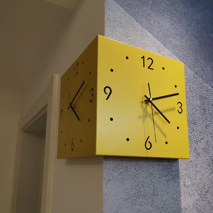 Lisslune | New living room corner double-sided luminous creative clock wall lamp