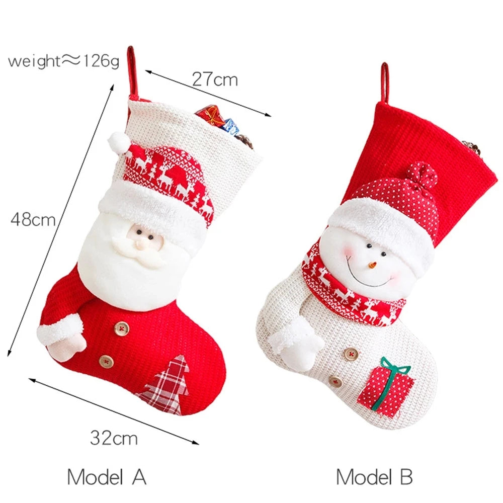 Lisslune | Gift bag Durable Large Cute Christmas Stocking Gift Bag High Capacity Felt Christmas Sock Christmas Ornaments Beautiful