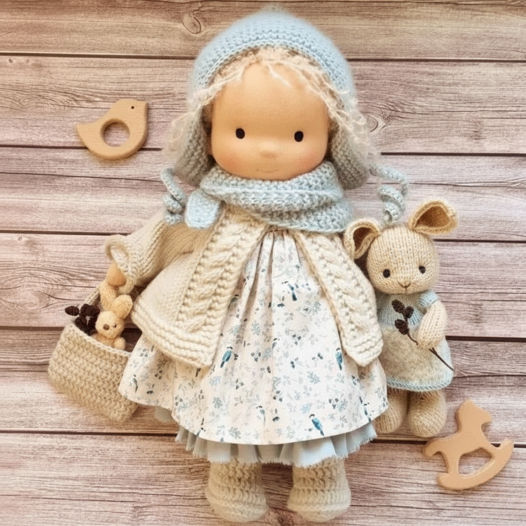 Lisslune | Handcrafted Cotton Waldorf Doll for Creative Play