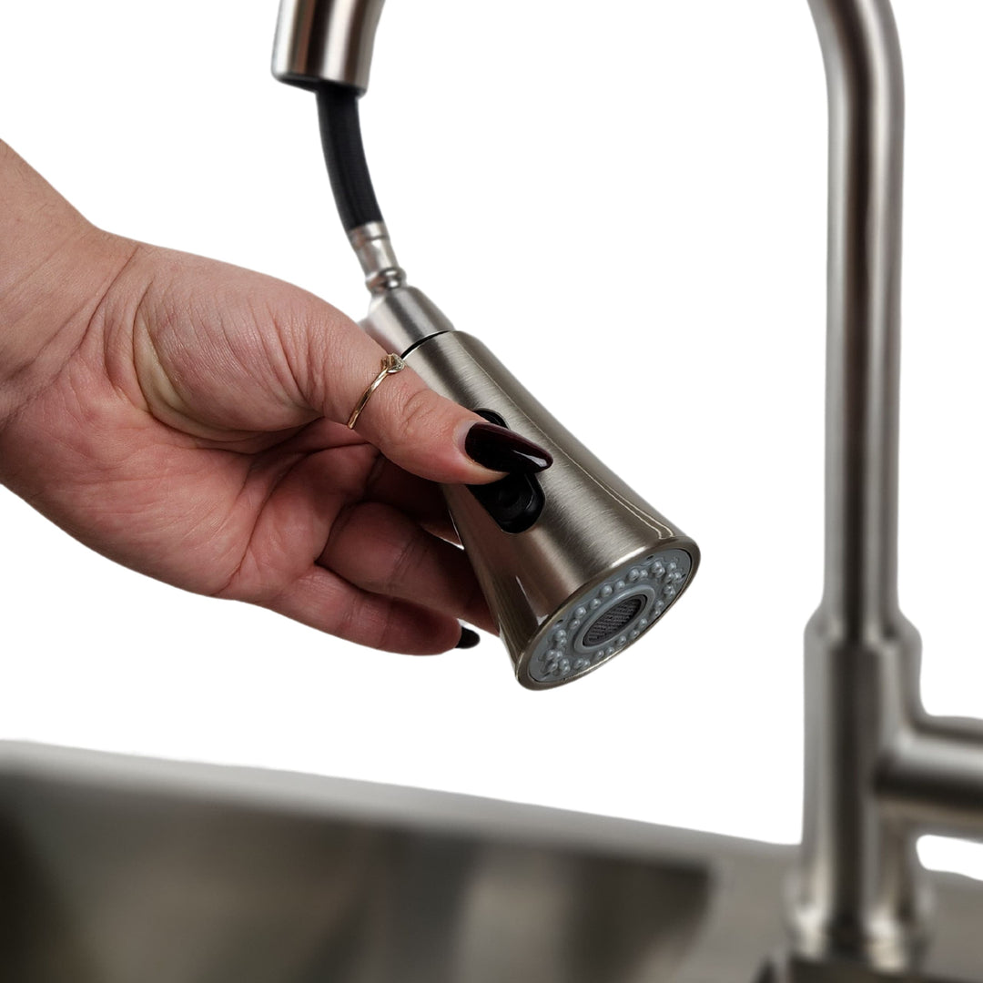 Lisslune | Kitchen mixer, faucet JF-7020S with pull-out spray, 2 modes, 400 mm
