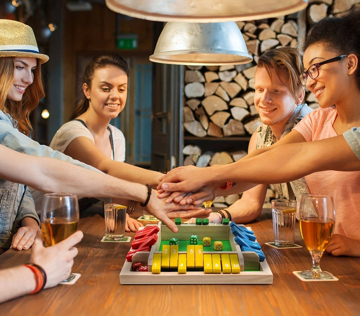 Lisslune | Shut The Box Game, Wooden Board Dice Games