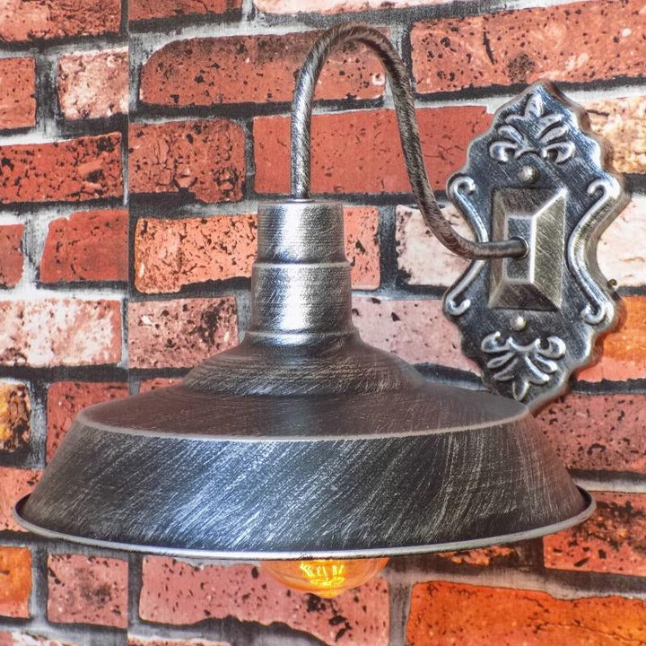 Lisslune | 1 Light Barn Wall Mount Light Antique Style Copper/Rust Wrought Iron Wall Lamp for Balcony