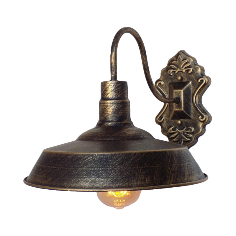 Lisslune | 1 Light Barn Wall Mount Light Antique Style Copper/Rust Wrought Iron Wall Lamp for Balcony