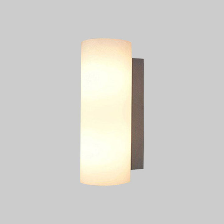 Lisslune | Cylindrical Bedroom Wall Light White Glass 1 Light Modernist Wall Mount Light