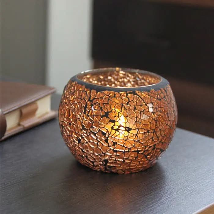 Lisslune | Mosaic Glass Candle Holder for Home Decor