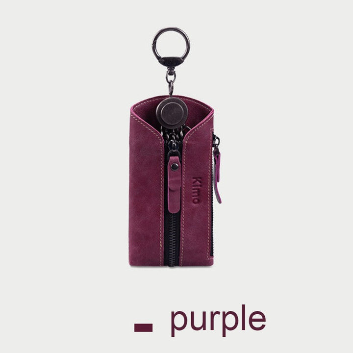 Lisslune | 7-in-1 Portable Leather Key Case with Zipper Coin Purse, for Men & Women