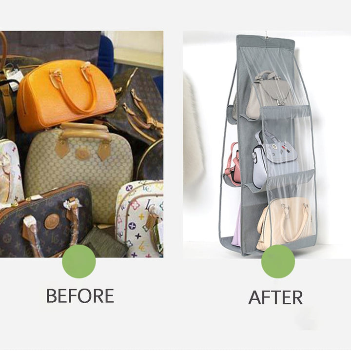 Lisslune | Hanging Handbag Organizer – Double-sided Design with 6 Compartments