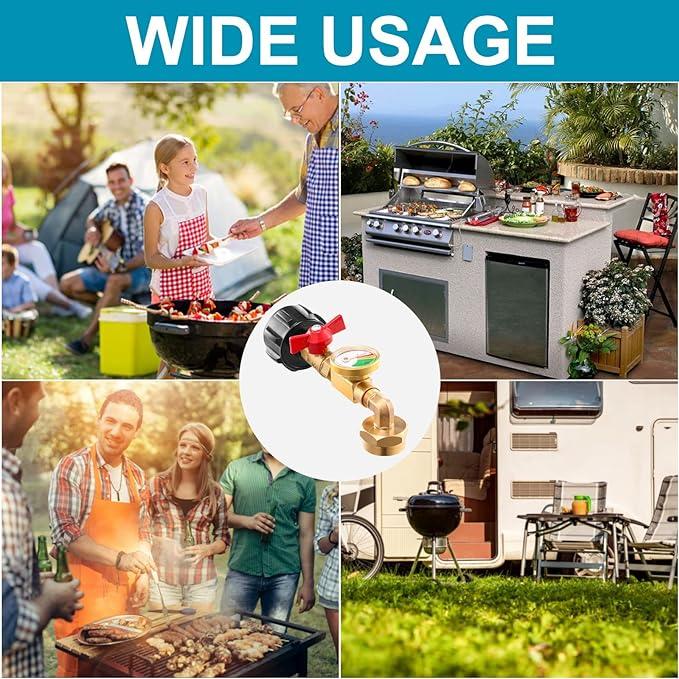Lisslune |  Top-Rated Propane Refill Elbow Adapter with Tank Gauge