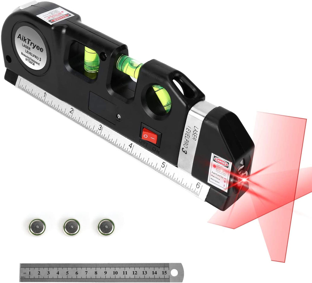 Lisslune | Laser Level Ruler Multi-functional Household Infrared Decoration (Black)