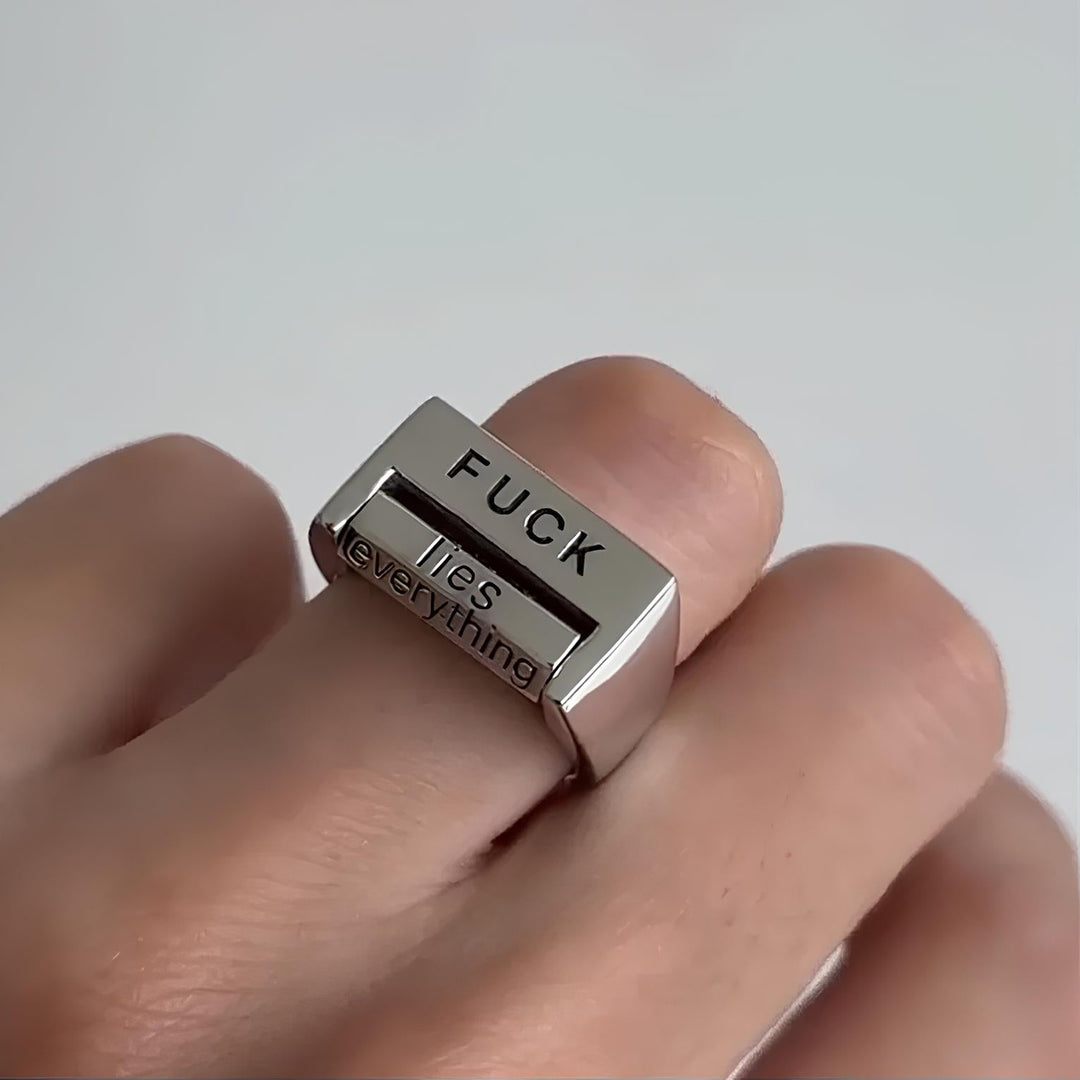 Lisslune | Funny Rotatable 'FICK' Ring Rotatable Mood Control Ring