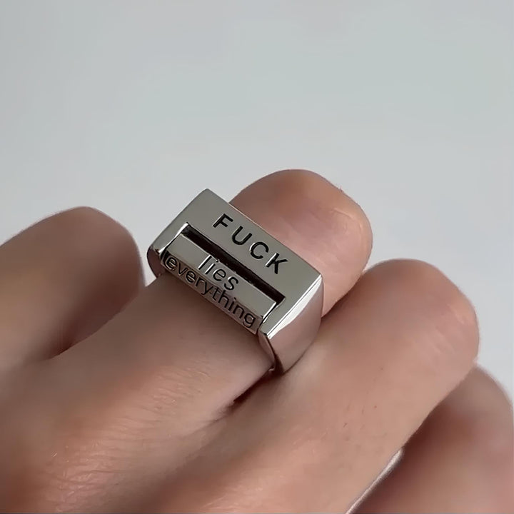 Lisslune | Funny Rotatable 'FICK' Ring Rotatable Mood Control Ring