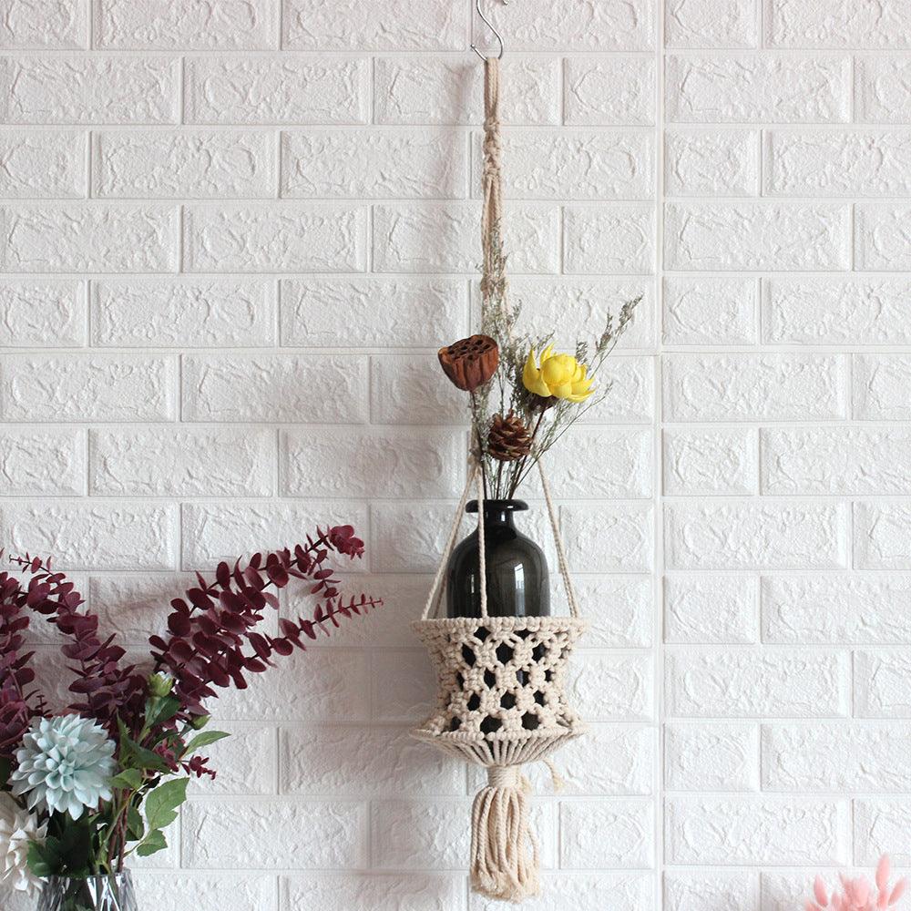 Lisslune | Rustic Beige Handwoven Macramé Plant Hanger