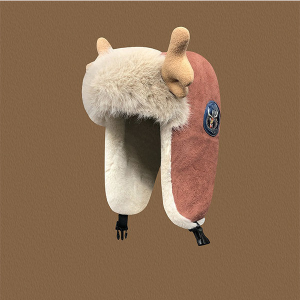 Lisslune | Deer Antler Winter Earflap Hat