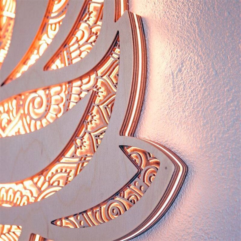 Lisslune | Lotus Mandala wall lamp for a peaceful atmosphere
