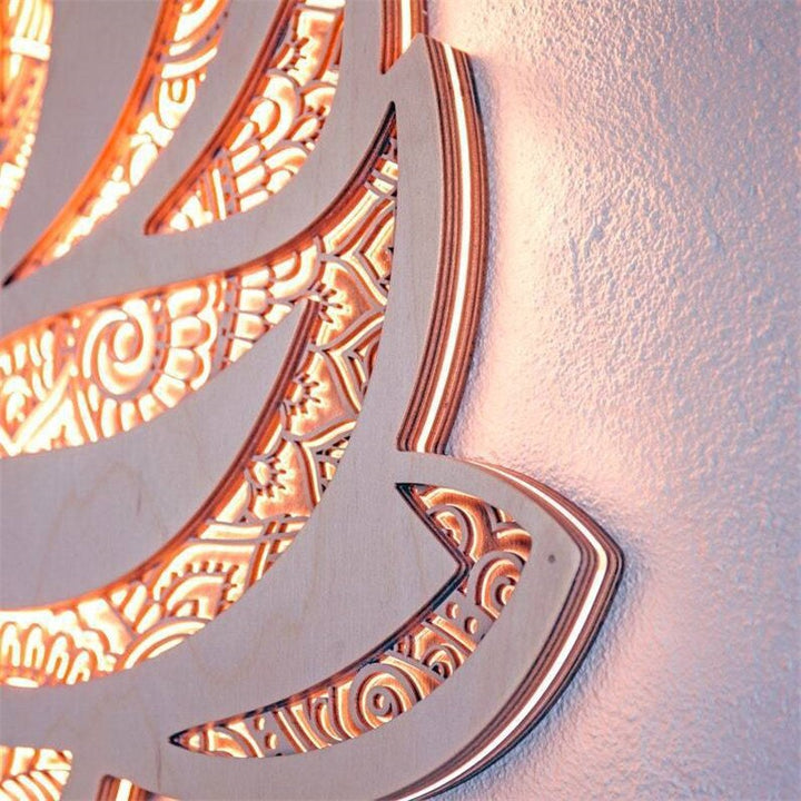 Lisslune | Lotus Mandala wall lamp for a peaceful atmosphere
