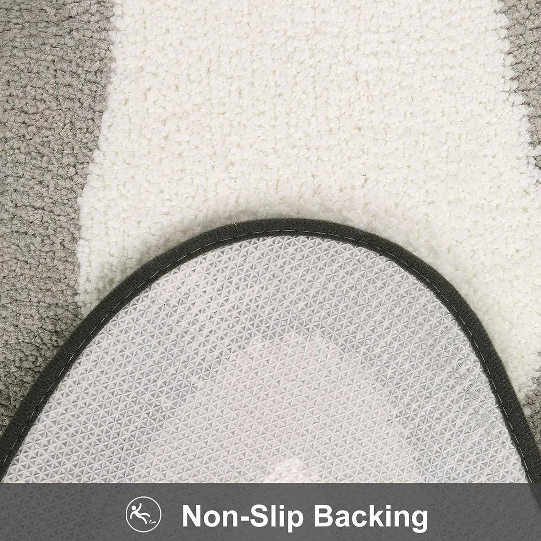 Lisslune | Black Gradient Bath Mats, Carpet for Bathrooms, Cute Non-Slip Irregular Carpet for Shower Room