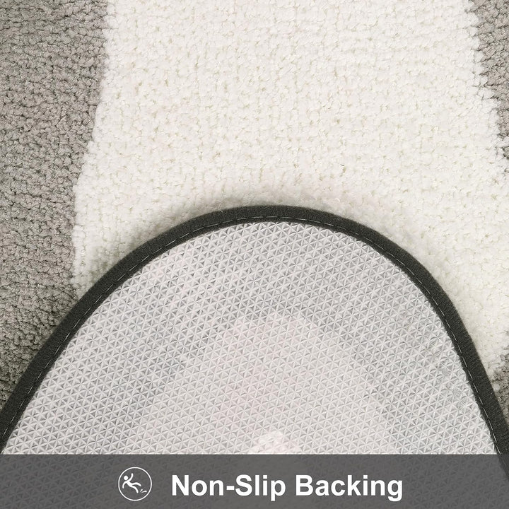 Lisslune | Black Gradient Bath Mats, Carpet for Bathrooms, Cute Non-Slip Irregular Carpet for Shower Room