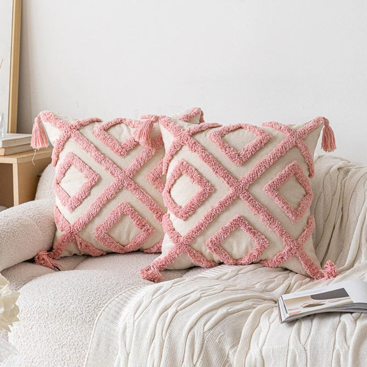 Lisslune | Tassel-Trimmed Boho Floral Cushions