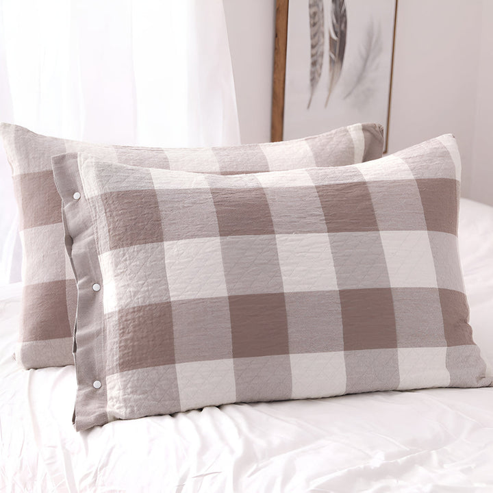 Lisslune | Checked & Striped Cotton Pillowcase