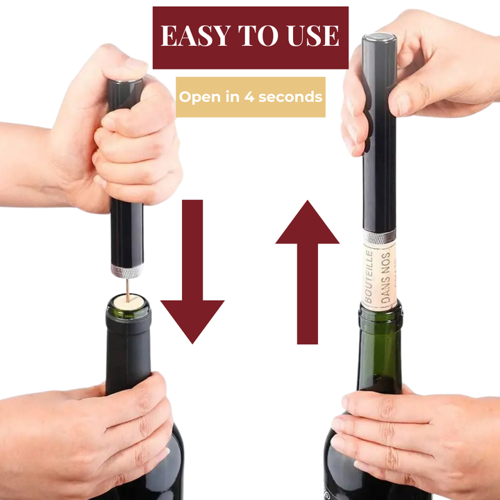Lisslune | WineLuxe Air Pressure Wine Opener – Stainless Steel & Ergonomic Design