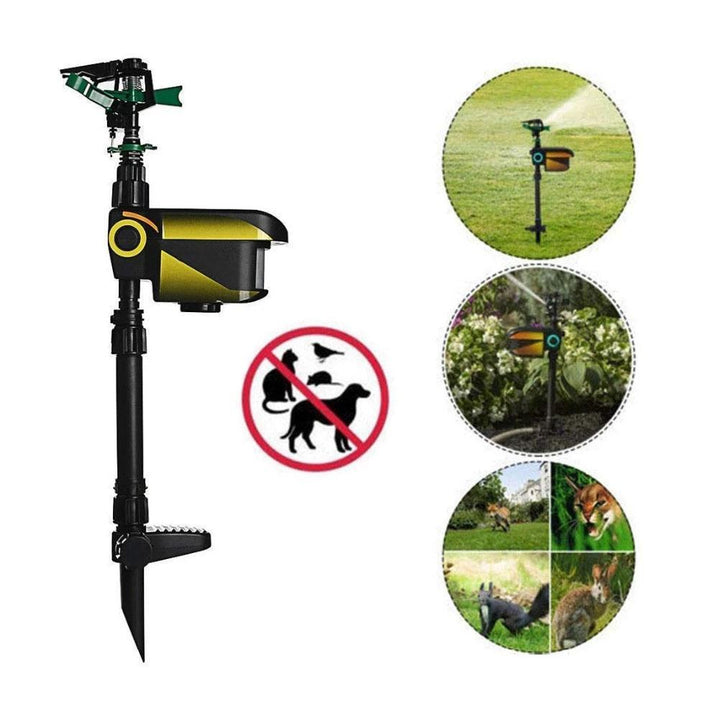 Lisslune | Solar Powered Motion Activated Sprinkler for Deer and Garden Pest Deterrent
