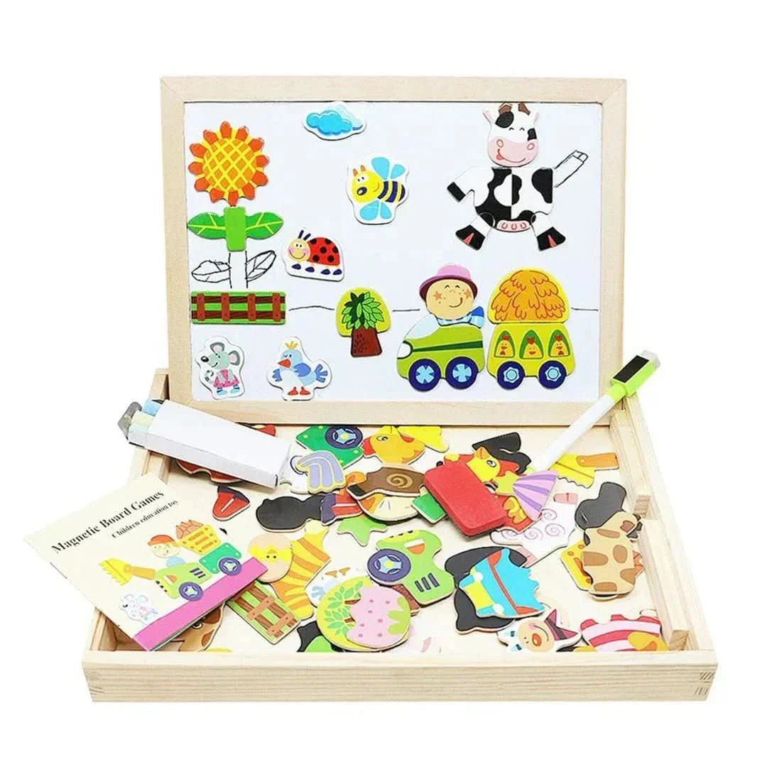 Lisslune | MagniDraw Duo – Magnetic board & chalkboard – Creative learning game for children