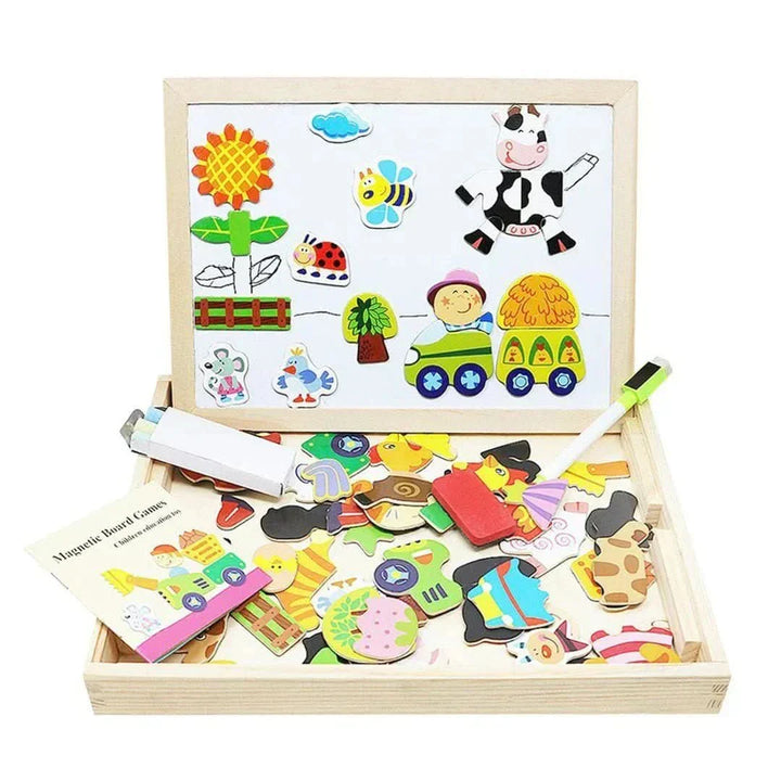 Lisslune | MagniDraw Duo – Magnetic board & chalkboard – Creative learning game for children