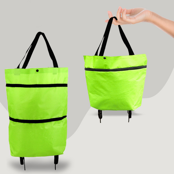 Lisslune | 2-in-1 Foldable Shopping Bag with Wheels