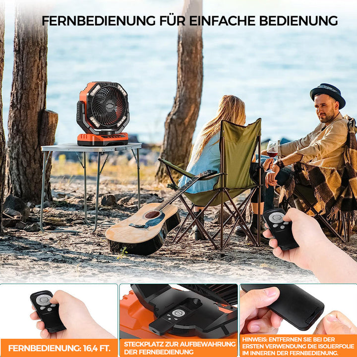 Lisslune | Portable fan for outdoor use with LED light
