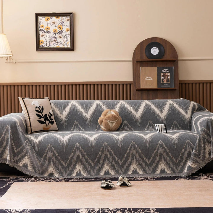 Lisslune | Ochre Streak Textured Sofa Cover