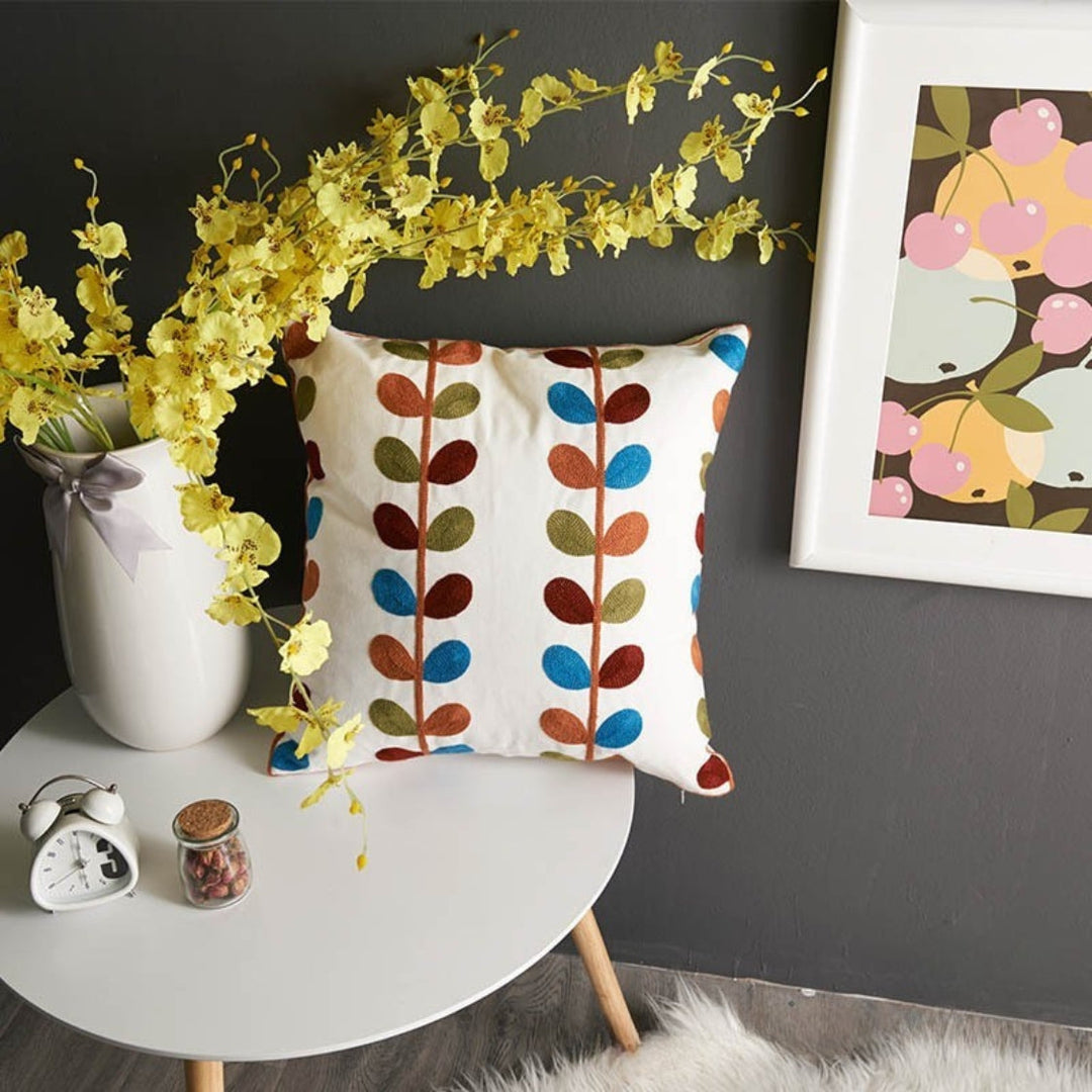 Lisslune | Fleur Classic Embroidery Square Sofa Cushion Cover