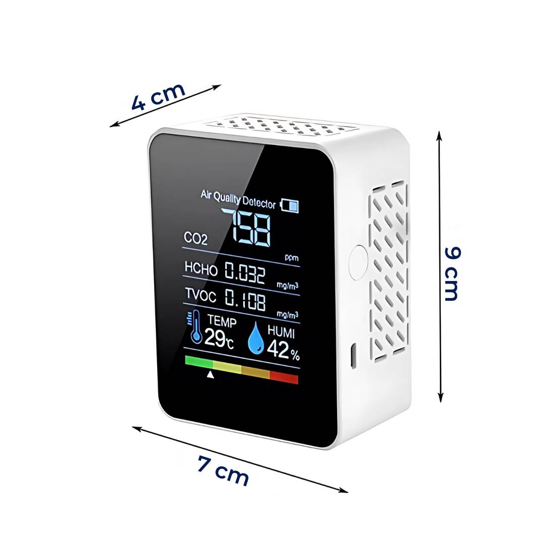 Lisslune | CO2 Carbon Dioxide Monitor - Air Quality Detector with Real-Time Alerts for Home and Office Air Quality Monitoring