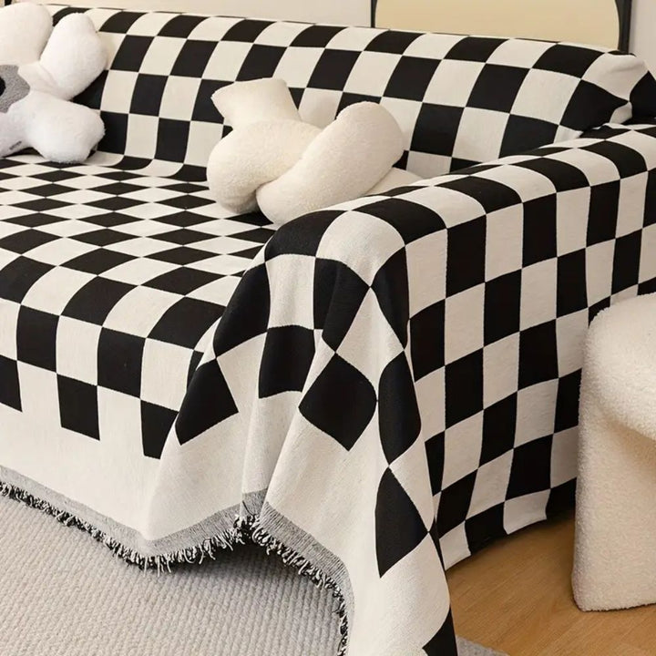 Lisslune | Checkerboard Anti-Scratch Sofa Cover