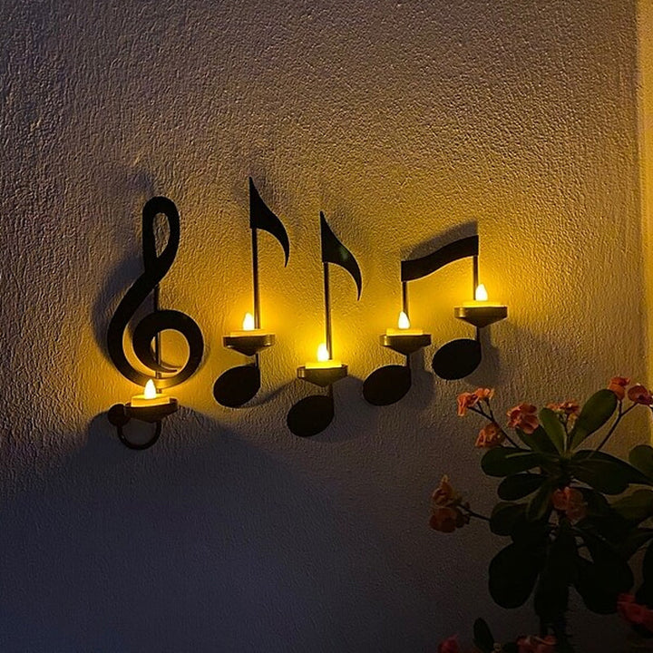 Lisslune | 🎼Black Musical Note Wall Light