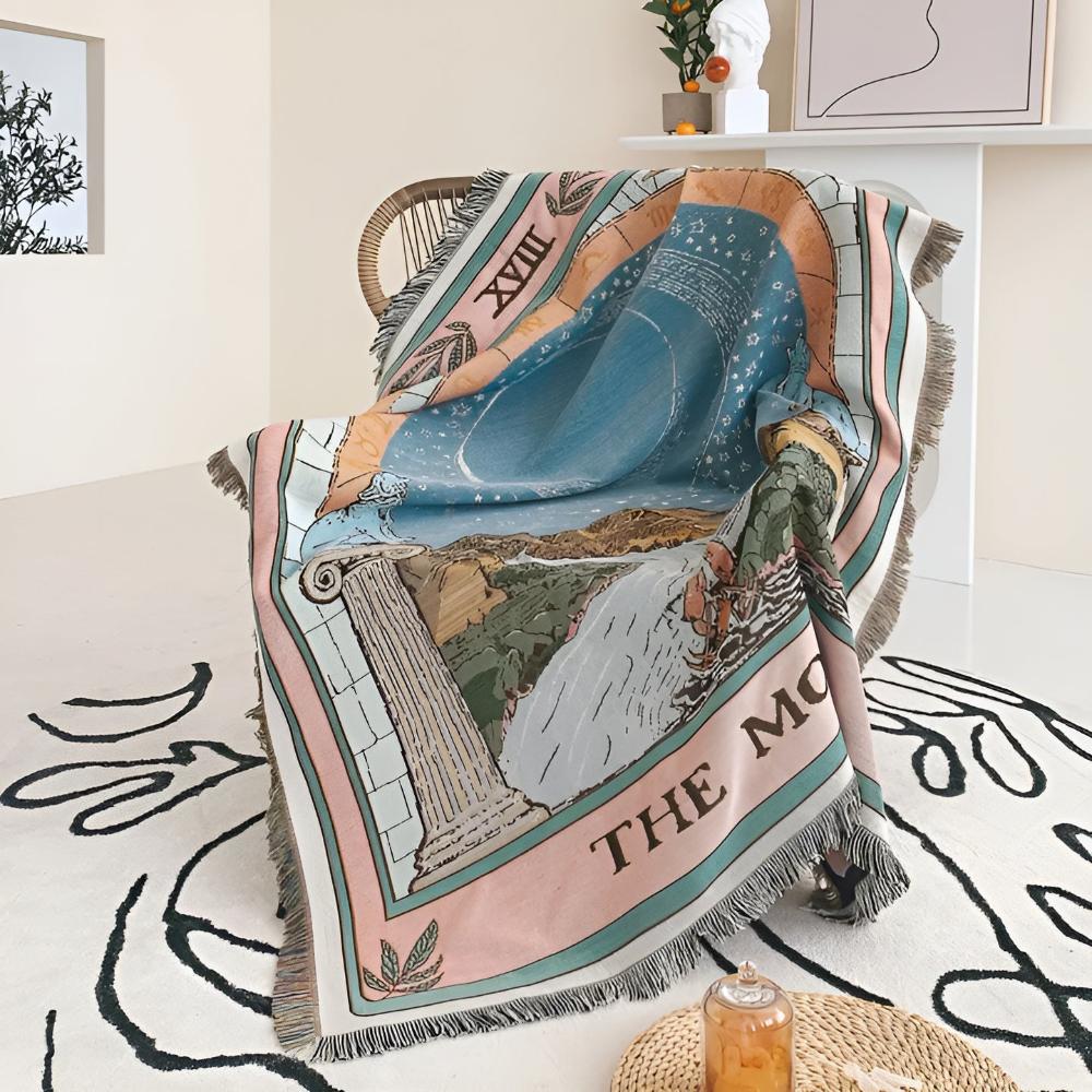 Lisslune | Moon Tarot Tapestry Blanket