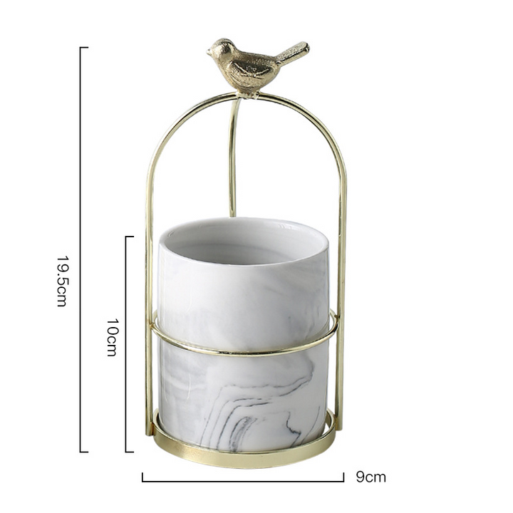 Lisslune | Flower plant pots with bird design for stylish decoration