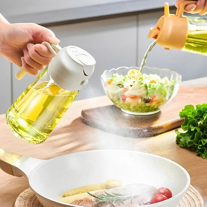 Lisslune | 2-in-1 Olive Oil Dispenser & Sprayer – Perfect for Cooking, Salads, and BBQ