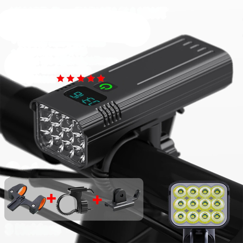 Lisslune | 5000 Lumen USB Rechargeable Bike Light with Mounts