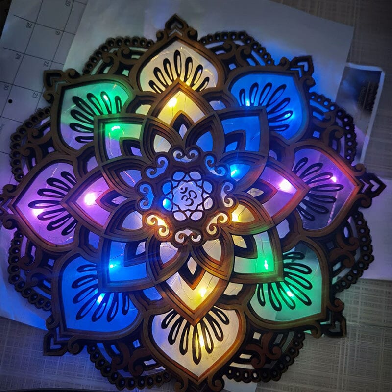 Lisslune | Handcrafted Mandala Wall Light made of Wood