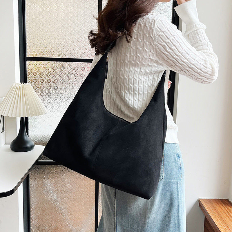 Lisslune | Suede messenger bag with large capacity