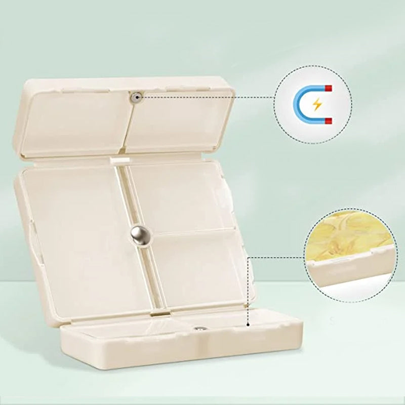 Lisslune | Portable Magnetic Pill Box with 7 Compartments