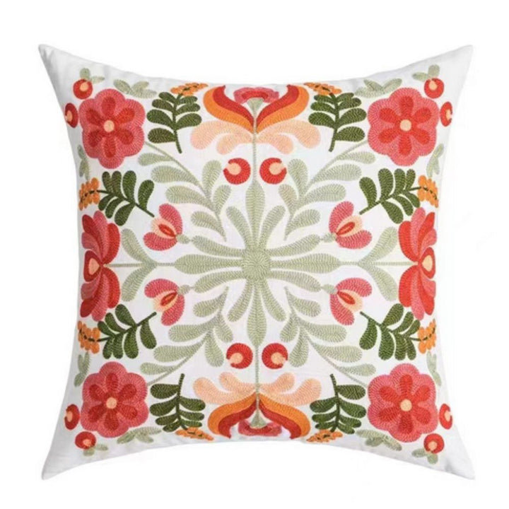 Lisslune | Ethereal Embroidery Floral Cushion Cover