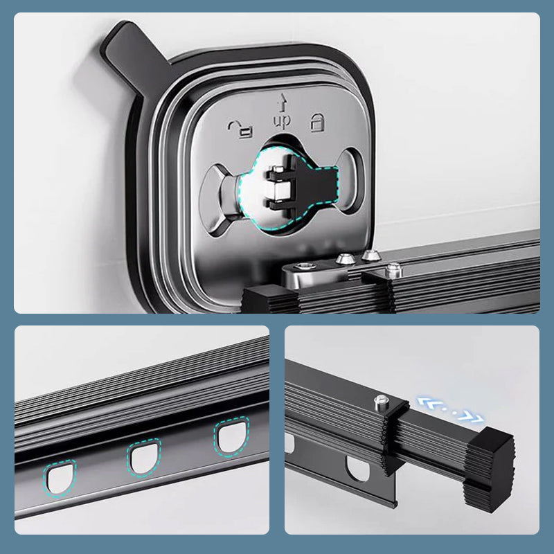 Lisslune | Foldable clothes rack for wall mounting with suction cup