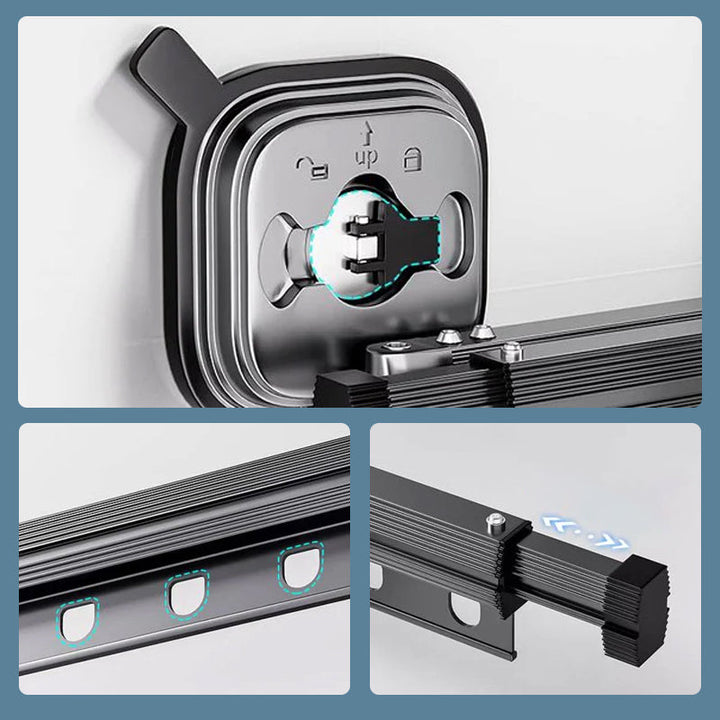 Lisslune | Foldable clothes rack for wall mounting with suction cup