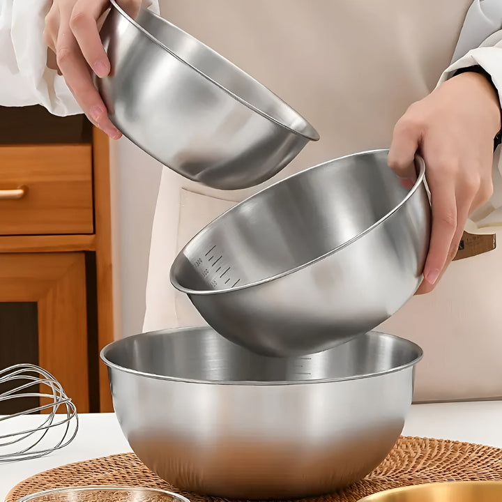 Lisslune | 3pcs Stainless Steel Mixing Bowl Set
